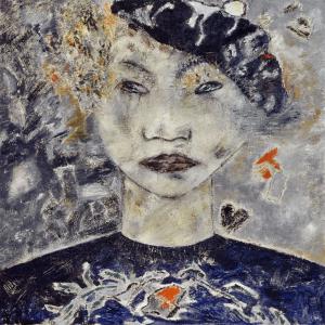Autoritratto Con Il Berretto Nero 1992 Olio Su Tela 100 X 100 Cm